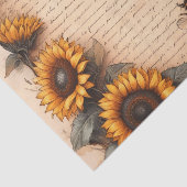 Papier Mousseline Cadre de tournesol avec abeilles et Script (Détail)