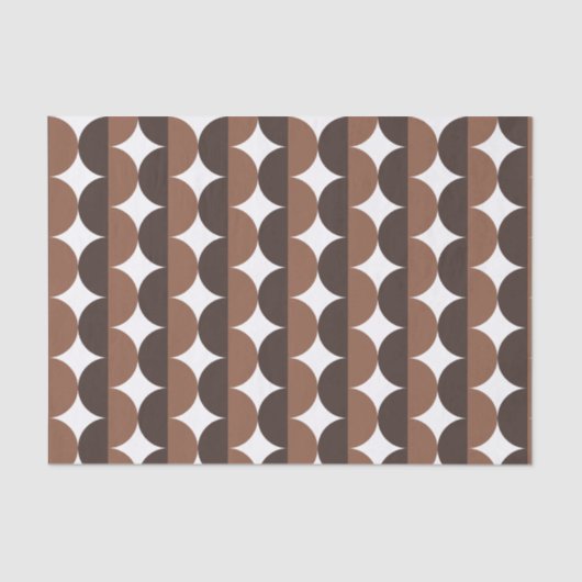Papier Mousseline Café Brown Mocha Century Moderne Wavy (Recto)