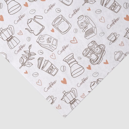 Papier Mousseline Café Business Motif sans faille (Détail)