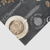 Papier Mousseline Café Cappuccino Mocha Typographie Art Découpage (Détail)