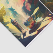 Papier Mousseline Café du matin au Paradis, Java tropical (Détail)