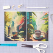 Papier Mousseline Café du matin au Paradis, Java tropical (Artisanat)