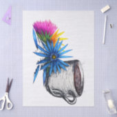 Papier Mousseline Café & Fleurs sauvages (Artisanat)