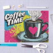 Papier Mousseline "Café Time" Vibrant Pop Art Conception de Mug (Artisanat)