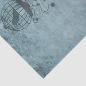 Papier Mousseline Cage d'oiseaux de Steampunk Bleu Profond (Détail)