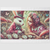 Papier Mousseline Calcul des horloges de lapin Alice de la forêt enc (Recto)