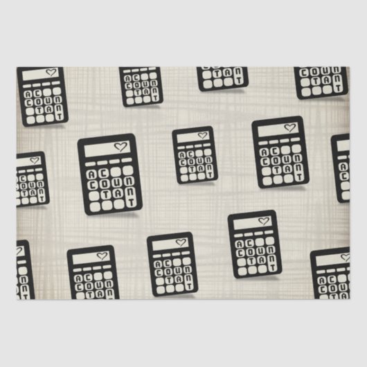 Papier Mousseline Calculatrice Comptable Coeur Or (Recto)