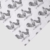 Papier Mousseline California Grey Rooster and Hen (Détail)
