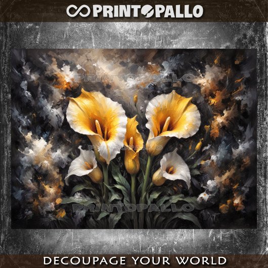 Papier Mousseline Calla Lys composition des fleurs #1