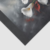 Papier Mousseline Calla lys composition des fleurs #2 en noir (Détail)