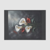 Papier Mousseline Calla lys composition des fleurs #2 en noir (Recto)