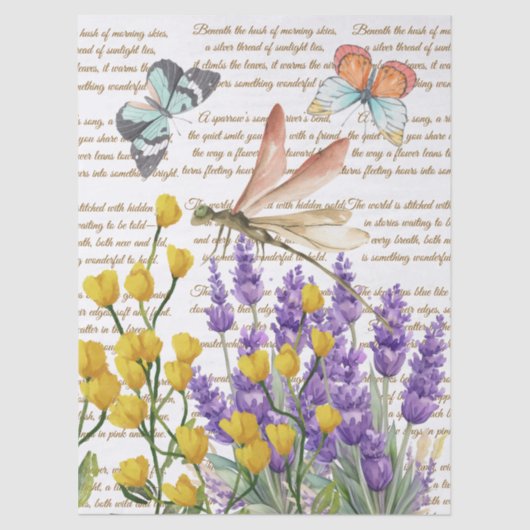 Papier Mousseline Calligraphie manuscrite blanche Botanique moderne (Recto)