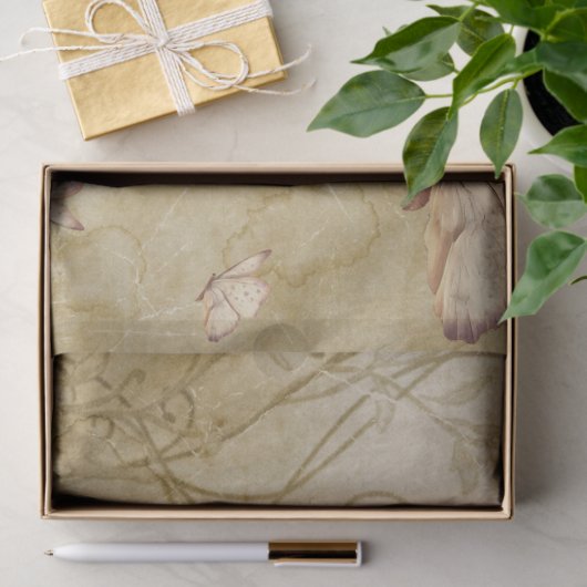 Papier Mousseline Calligraphie médiévale avec la nature (Cadeau)