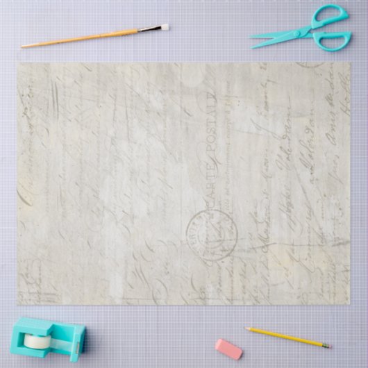 Papier Mousseline Calligraphie Script Gris Marbre Beige Découpage Ti (Artisanat)