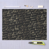 Papier Mousseline calligraphie sur noir (Artisanat)