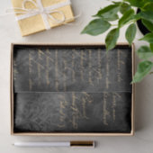 Papier Mousseline Calligraphie Vintage Black et Gold Damask (Cadeau)