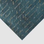 Papier Mousseline Calligraphie Vintage turquoise Grunge (Détail)