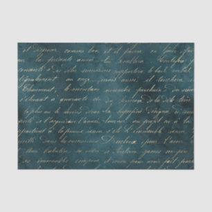 Papier Mousseline Calligraphie Vintage turquoise Grunge