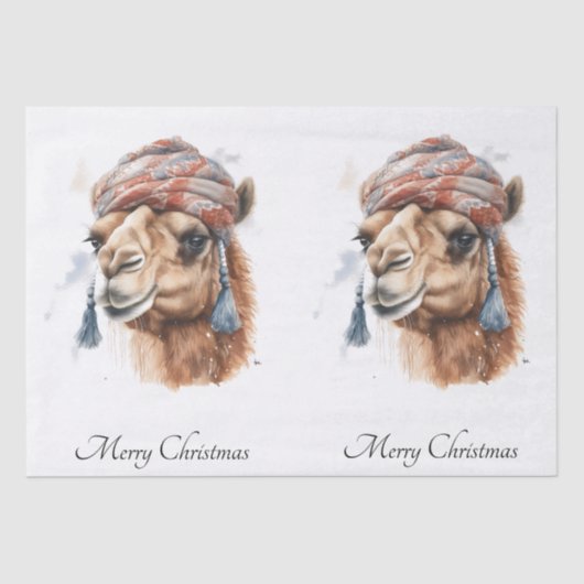 Papier Mousseline Camel de Noël, personnalisable (Recto)
