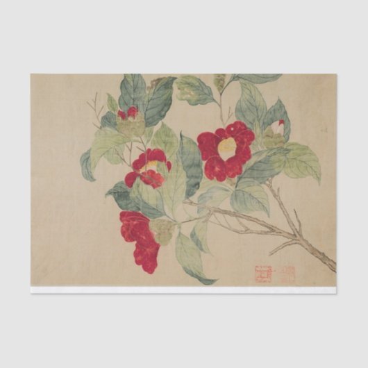 Papier Mousseline Camellias par Ma Yuanyu (Recto)