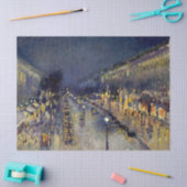 Papier Mousseline Camille Pissarro - Boulevard Montmartre en nuit (Artisanat)