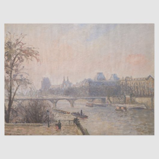 Papier Mousseline Camille Pissarro - La Seine et le Louvre (Recto)