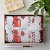 Papier Mousseline Camion de feu rouge de Noël (Cadeau)