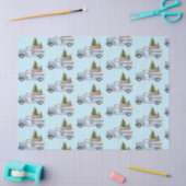 Papier Mousseline Camion de Noël avec animaux et pins (Artisanat)