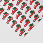 Papier Mousseline Camion de Noël Rouge Fête de Noël Rustique (Détail)