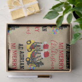 Papier Mousseline Camion de transport de Noël Kraft (Cadeau)