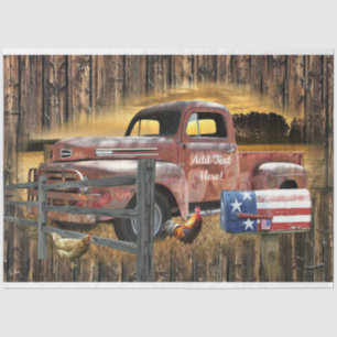 Papier Mousseline Camion rouge Vintage Camion rouge Camion agricole