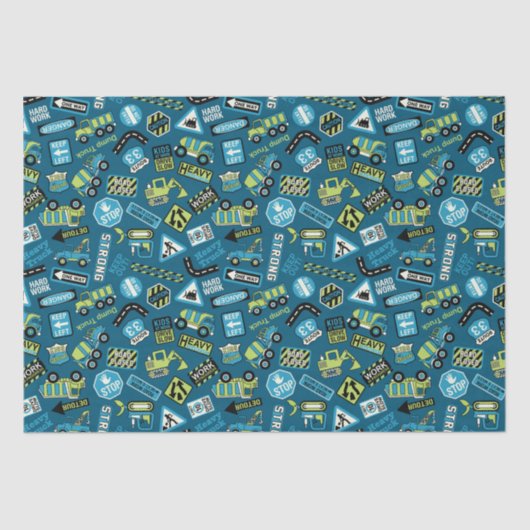 Papier Mousseline Camions de construction (Recto)