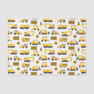 Papier Mousseline Camions et panneaux de construction Motif blanc