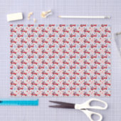 Papier Mousseline Camions Rouges (Artisanat)