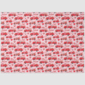 Papier Mousseline Camions Valentine en rose (Recto)