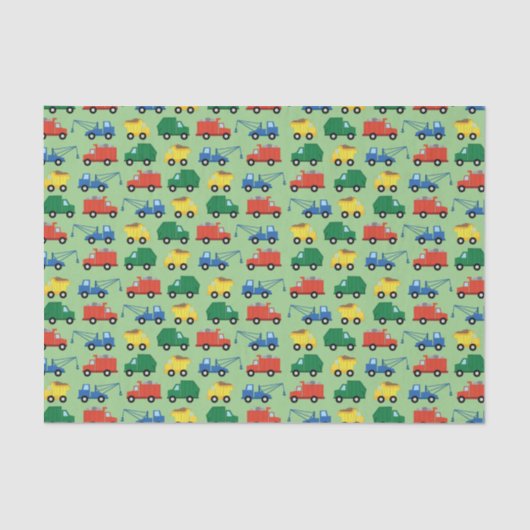 Papier Mousseline Camions Voitures Cute 1er Anniversaire Thème de fê (Recto)