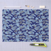 Papier Mousseline Camo bleu (Artisanat)