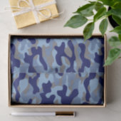 Papier Mousseline Camo bleu (Cadeau)