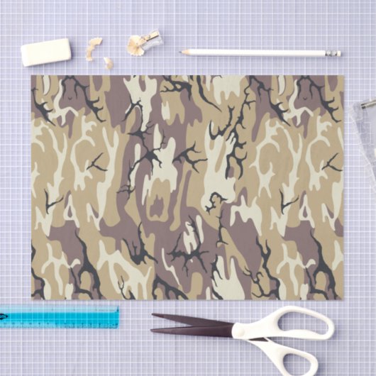 Papier Mousseline Camo Brown (Artisanat)