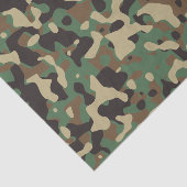 Papier Mousseline Camo Camouflage Vert Brown Beige Armée Militaire (Détail)