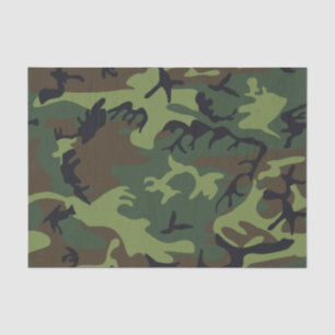 Papier Mousseline Camo Militaire Forêt Verte