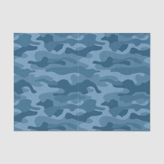 Papier Mousseline Camo Monocolore Bleu Acier (Recto)