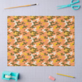 Papier Mousseline Camo orange (Artisanat)