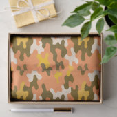 Papier Mousseline Camo orange (Cadeau)