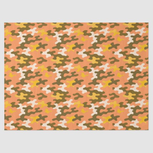Papier Mousseline Camo orange (Recto)