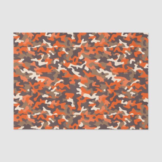 Papier Mousseline Camo orange et Brown (Recto)