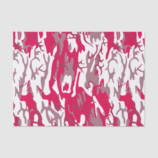 Papier Mousseline Camo rouge (Recto)