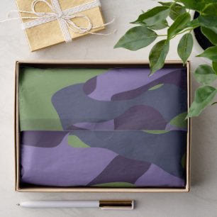 Papier Mousseline Camouflage abstrait vert violet et bleu