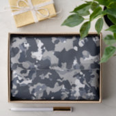 Papier Mousseline Camouflage blanc gris bleu Camo Motif Party (Cadeau)