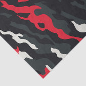 Papier Mousseline Camouflage blanc gris rouge Motif Camo (Détail)